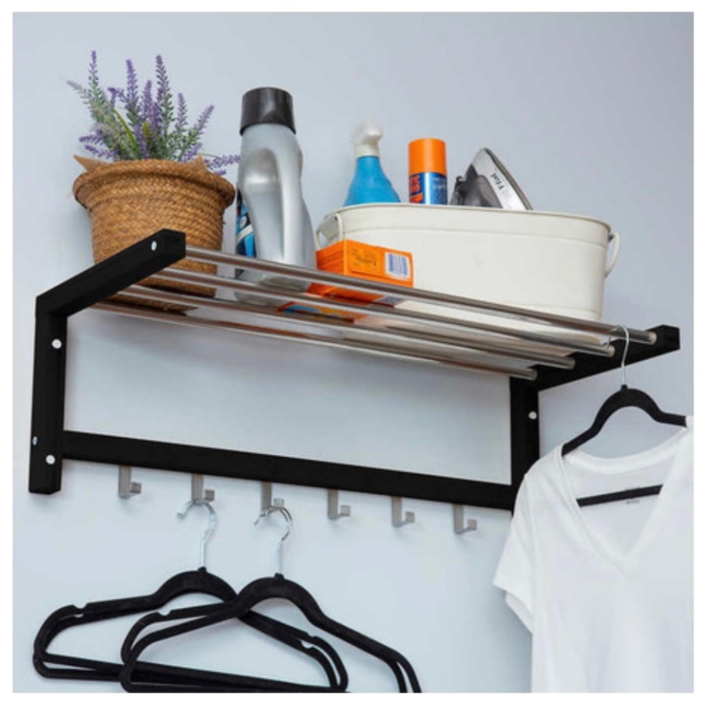 Evergreen Multi-Use Wall Shelf Black 31” X 10” X 12.5” -NEW